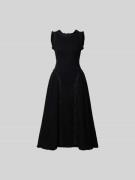 Self-Portrait Midikleid mit Bouclé-Optik in Black, Größe M