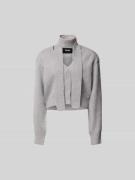 ROTATE Strickjacke mit V-Ausschnitt in Hellgrau, Größe L