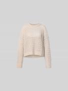 Juvia Relaxed Fit Pullover mit Lockmuster in Sand, Größe M