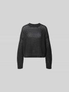 Juvia Relaxed Fit Pullover mit Lockmuster in Dunkelbraun, Größe L