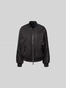 Juvia Regular Fit Bomberjacke mit Stehkragen in Black, Größe XS