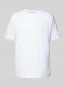 GABBA T-Shirt mit geripptem Rundhalsausschnitt in Weiss, Größe XXL