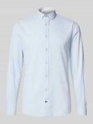 Colours & Sons Slim Fit Freizeithemd aus Baumwoll-Leinen-Mix in Hellbl...