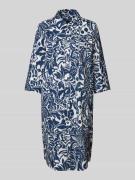 WHITE LABEL Knielanges Hemdblusenkleid mit 3/4-Arm in Marine, Größe 36
