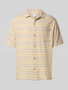 Mazine Regular Fit Freizeithemd aus Leinen-Mix mit Logo-Stitching in B...