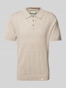 Colours & Sons Slim Fit Poloshirt mit Leinen-Anteil in Beige, Größe XL