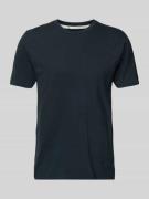 Colours & Sons Regular Fit T-Shirt aus Baumwoll-Leinen-Mix in Anthrazi...