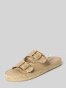 Espadrij Slides aus reinem Leinen Modell 'CLAQUETTE' in Beige, Größe 4...