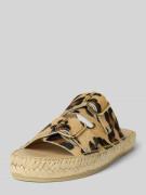 Espadrij Slides mit Dornschließe Modell 'Claquette' in Mittelbraun, Gr...