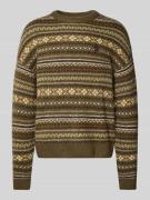 REVIEW Regular Fit Pullover mit Woll-Anteil in Strick-Optik in Oliv, G...