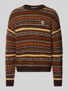 REVIEW Regular Fit Pullover mit Woll-Anteil in Strick-Optik in Dunkelb...