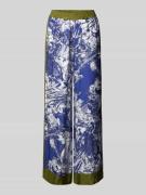 Emily Van den Bergh Wide Leg Stoffhose mit elastischem Bund in Blau, G...