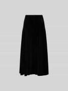 Norma Kamali Midirock aus Samt mit Ziernähten in Black, Größe XS