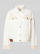Stella Nova Jeansjacke mit Brustpattentaschen in Offwhite, Größe 38