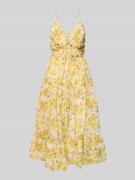 ADLYSH Knielanges Cocktailkleid mit Schnürverschluss in GELB, Größe XL