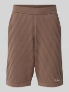 Pegador Strick-Shorts mit elastischem Bund in Dunkelbraun, Größe M