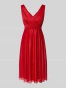 TROYDEN COLLECTION Kleid mit Glitzer-Mesh in Rot, Größe 36