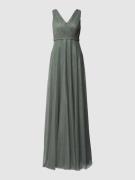 TROYDEN COLLECTION Abendkleid mit Glitzer-Mesh in Mint, Größe 34
