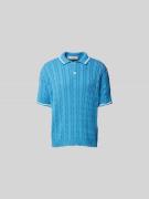 Marni Regular Fit Poloshirt in Strick-Optik in Royal, Größe 48