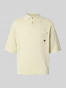 BLKVIS Relaxed Fit Poloshirt mit Pointelle-Muster in Hellgruen, Größe ...