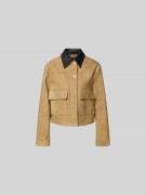 Stand Studio Jacke mit Knopfleiste in Sand, Größe 34