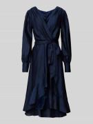 Swing Cocktailkleid mit Bindegürtel in Marine, Größe 32