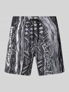 CARLO COLUCCI Badehose mit elastischem Bund und Tunnelzug in Anthrazit...