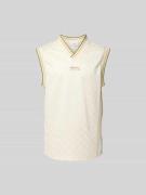 MAISON KITSUNÉ Relaxed Fit Tanktop mit V-Ausschnitt in Weiss, Größe L