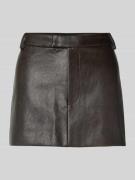 Bardot Minirock in Leder-Optik Modell 'MAIKA' in Dunkelbraun, Größe 34