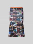 Diesel Knielanger Rock mit elastischem Bund in Black, Größe M