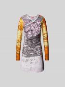 Diesel Minikleid mit V-Ausschnitt in Mittelgrau, Größe S