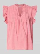 mbyM Regular Fit Blusentop mit gelegten Falten Modell 'Gemala' in Rot,...