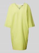 MORE Knielanges Kleid mit V-Ausschnitt in Neon Gelb, Größe 34