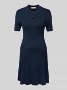 Tommy Hilfiger Knielanges Polokleid in Ripp-Optik in Marine, Größe XXL
