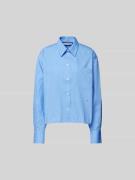 Victoria Beckham Hemdbluse mit Label-Stitching in Sky, Größe 38