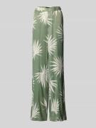 Oui Stoffhose mit weitem Bein und Gesäßtasche in Khaki, Größe 46