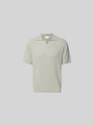 Closed Regular Fit Poloshirt in Strick-Optik in Kitt, Größe M