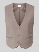 Gestuz Weste mit Paspeltaschen in Stein, Größe 38
