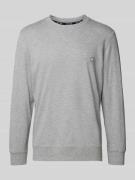 HOM Sweatshirt mit Label-Stitching in Mittelgrau Melange, Größe XXL