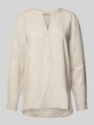 MOS MOSH Regular Fit Leinenbluse mit Tunikakragen Modell 'Danna' in Sa...