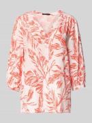 comma Blusenshirt mit V-Ausschnitt in Koralle, Größe 34