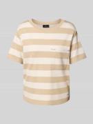 monari T-Shirt mit Brusttasche in Beige, Größe 40