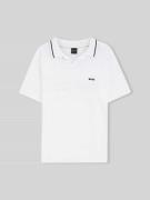 BOSS Green Regular Fit Poloshirt aus Strick in Weiss, Größe L