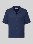 REVIEW Boxy Fit Freizeithemd in Plissee-Optik in Marine, Größe L