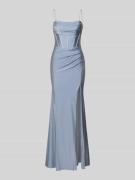 Mascara Abendkleid mit rückseitiger Schnürung und Gehschlitz in Ocean,...