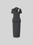 Self-Portrait Midikleid mit Woll-Anteil in Black, Größe L