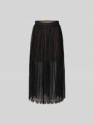 Self-Portrait Midirock aus floraler Spitze in Black, Größe L