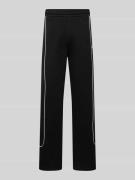 REVIEW Sweatpants mit elastischem Bund und Logo in Black, Größe L