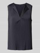 comma Regular Fit Blusentop mit Strukturmuster in Marine, Größe 36