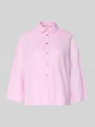 Christian Berg Woman Leinenbluse mit überschnittenen Schultern in Rosa...